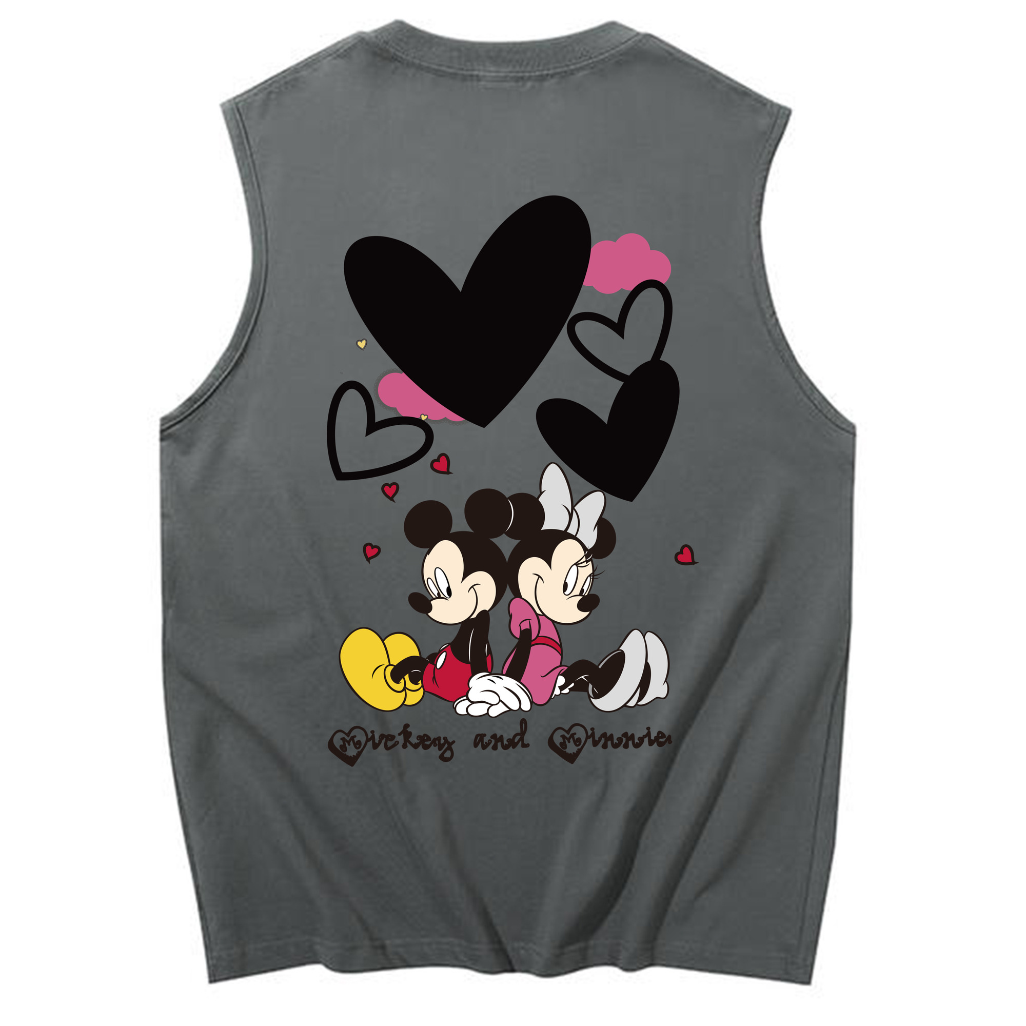 ミッキーマウス Mickey Mouse コットン100％タンクトップ（背面プリント）